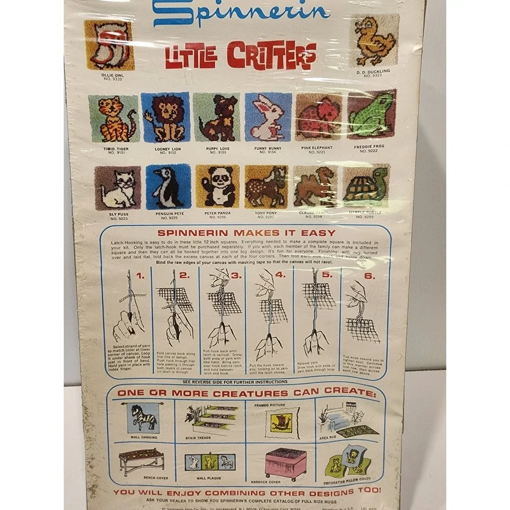 Vintage Spinnerin Latch Hook Rug Kit 9321 D. D. Duckling 12